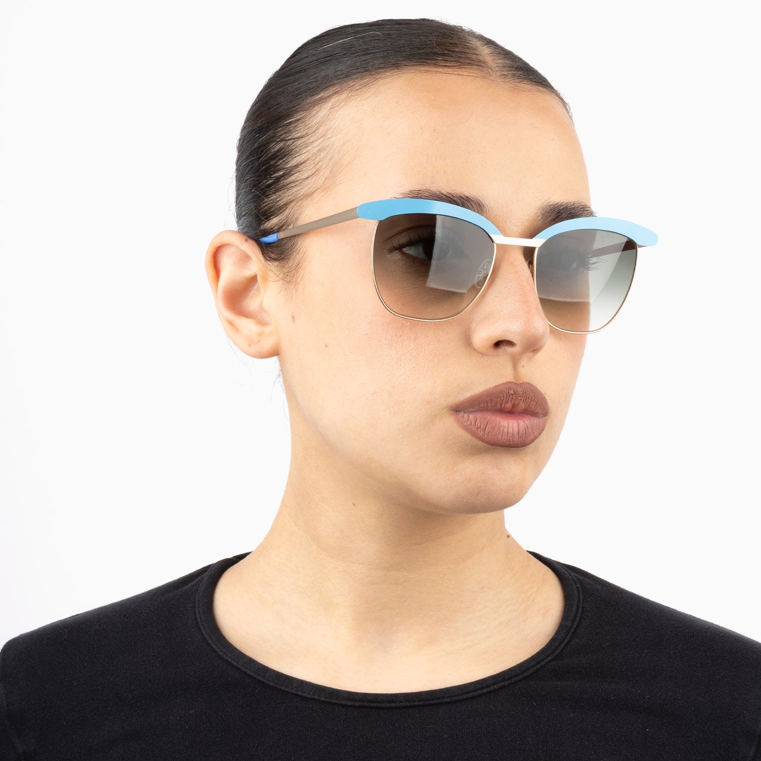 Occhiali da sole Kyra Faces Flaviana azzurro oro laterale